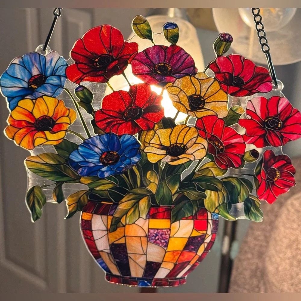 Colorful Acrylic Stained Glass Butterfly, Bouquet or Paw Suncatcher: PICK ONE